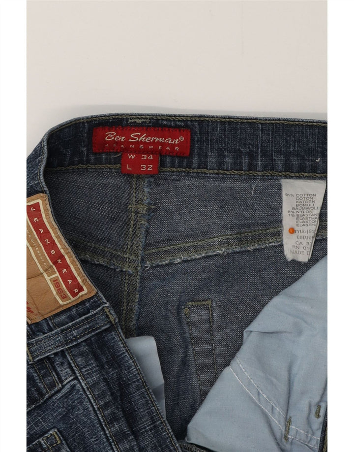 BEN SHERMAN Jean Slim Homme W34 L32 Bleu Coton