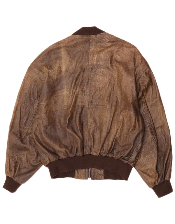 Stadler Veste bomber en cuir pour homme EU 40 Large Marron