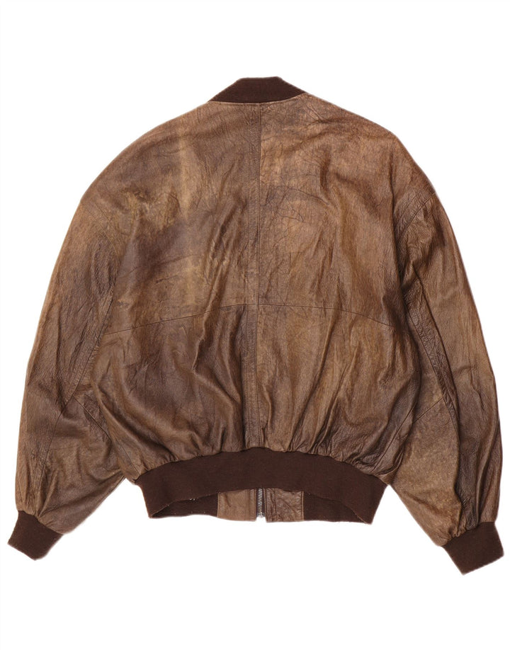 Stadler Veste bomber en cuir pour homme EU 40 Large Marron