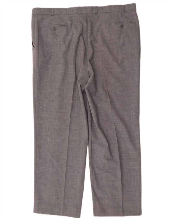 Marks & Spencer Pantalon de Costume Droit Homme W40 L29 Gris Polyester