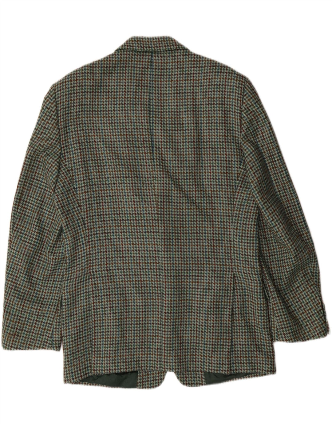 VINTAGE Veste Blazer 2 Boutons Homme IT 52 XL Laine Pied-de-Poule Vert