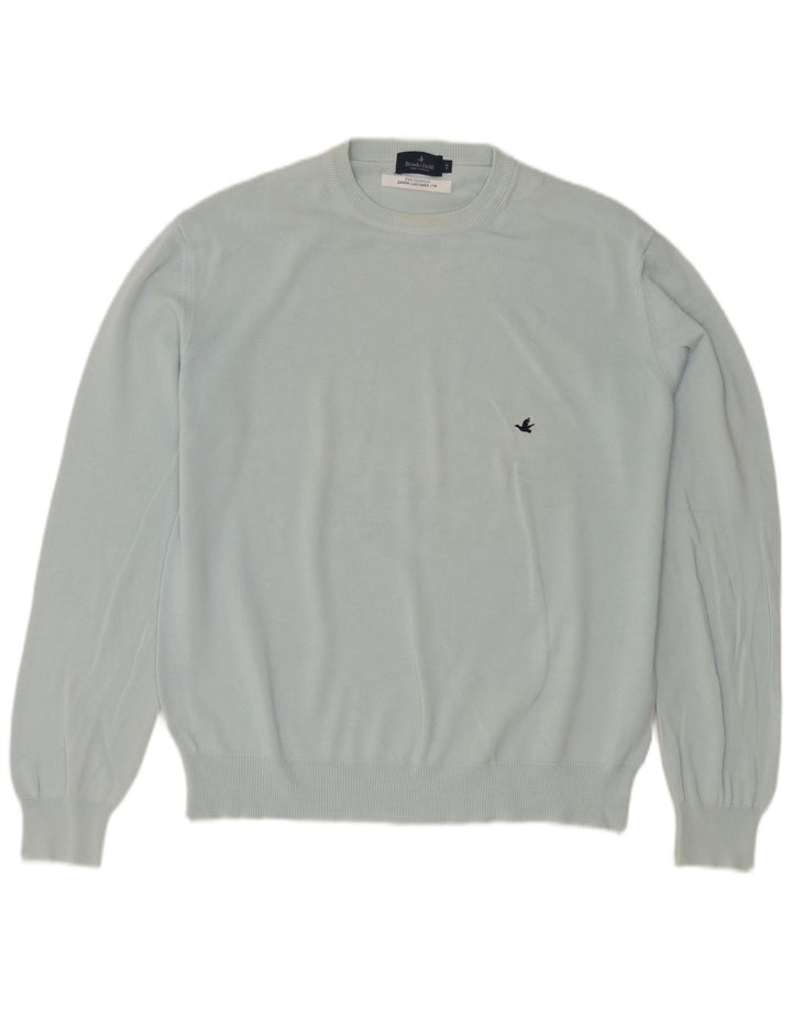Brooksfield Pull à col rond pour homme IT 48 Bleu moyen