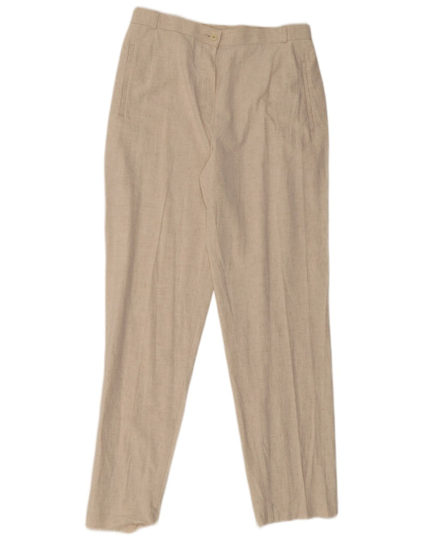 Marks & Spencer Pantalon Chino Femme UK 14 Medium W30 L30 Beige Moucheté