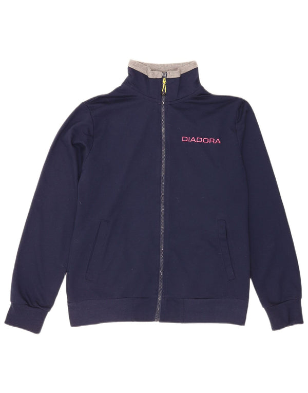 Diadora Veste de survêtement pour femme UK 14 Bleu marine moyen Colourblock