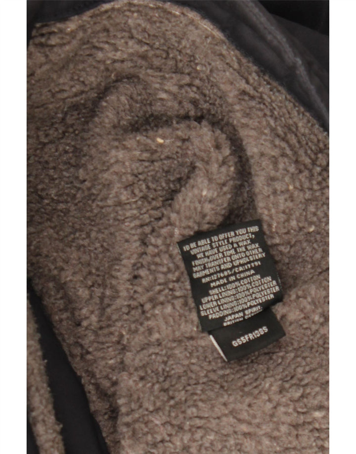 SUPERDRY Veste Parka à Capuche Femme UK 16 Large Bleu Marine Coton