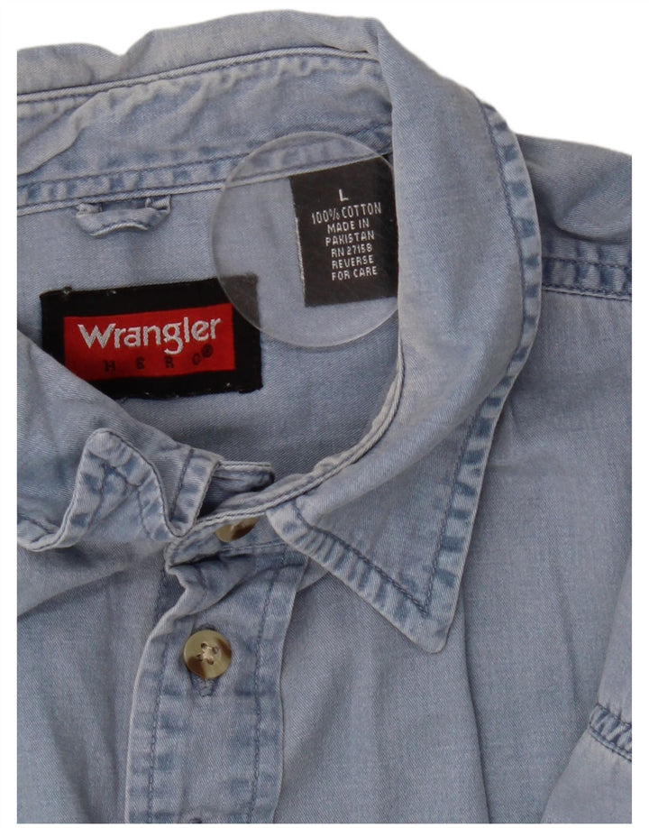 Wrangler Chemise à manches courtes pour homme Grand coton bleu