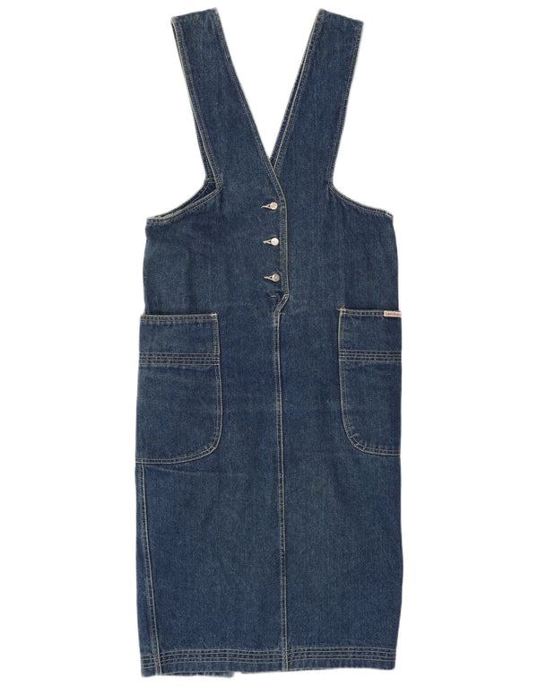 Laura Biagiotti Robe chasuble en jean pour femme UK 12 Bleu moyen en coton
