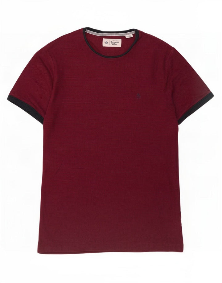 Penguin T-Shirt Homme Coton Bordeaux Moyen