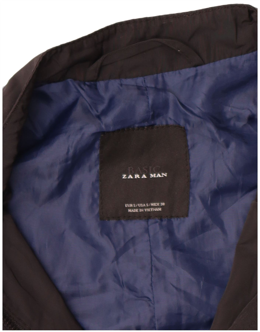 ZARA Veste Bomber Homme UK 36 Petit Noir Polyester