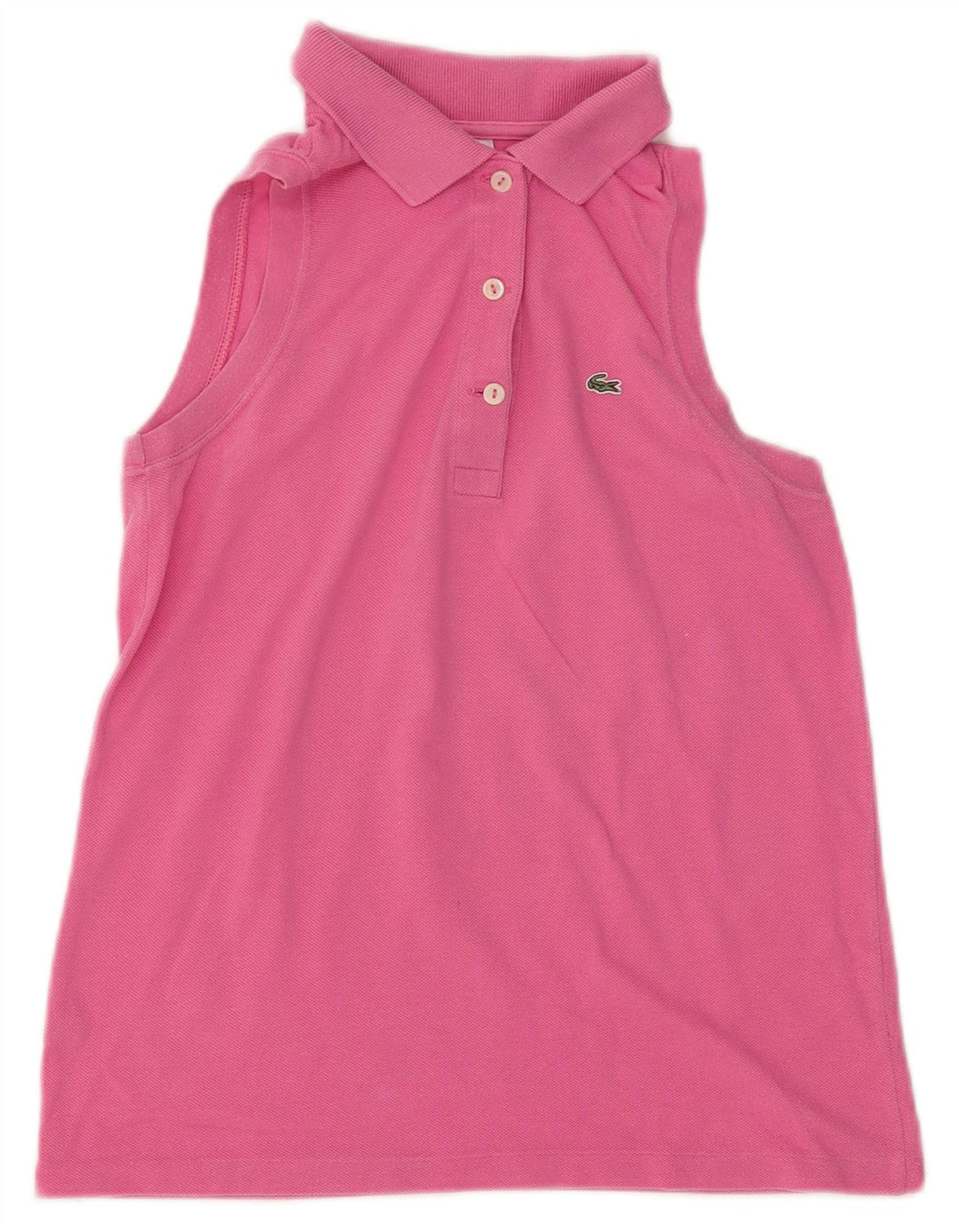 LACOSTE Polo sans manches femme taille 36 petit coton rose