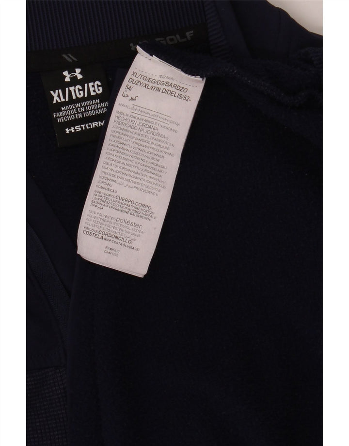UNDER ARMOUR Sweat-shirt col zippé pour homme XL Bleu marine Polyester