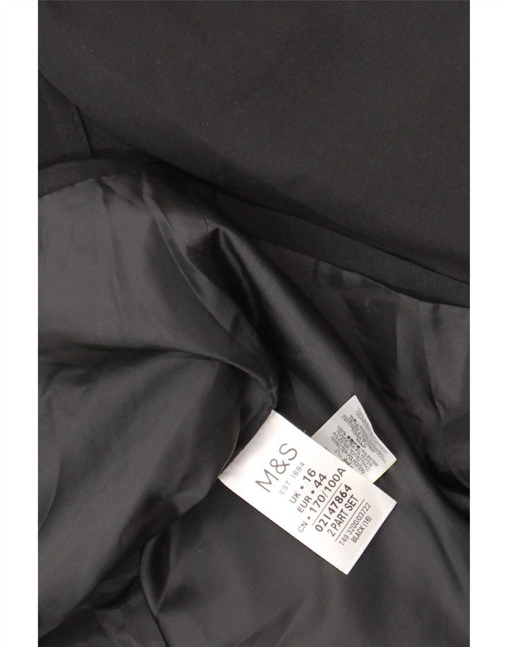 Marks & Spencer Trench-Coat Femme UK 16 Large Noir Polyester