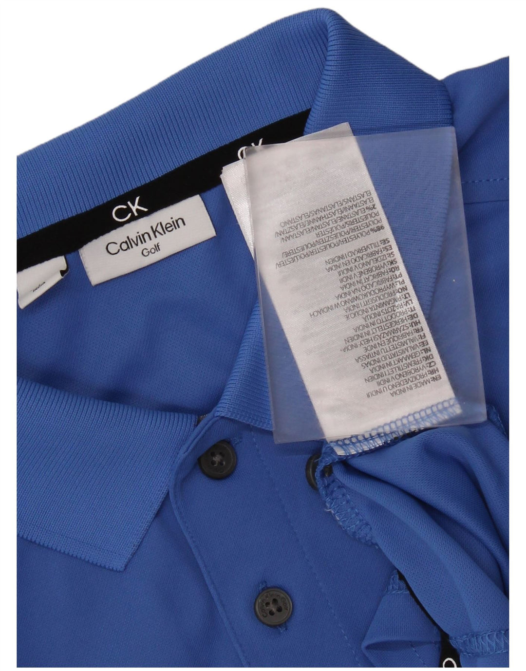 CALVIN KLEIN Polo Graphique Homme Bleu Moyen Polyester