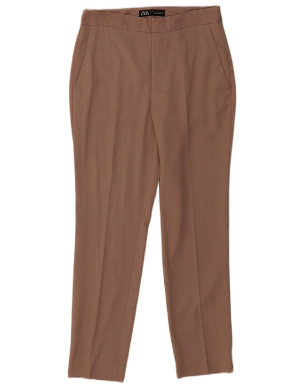 Zara Pantalon Chino Slim Femme EU 34 2XS W24 L25 Marron Polyester