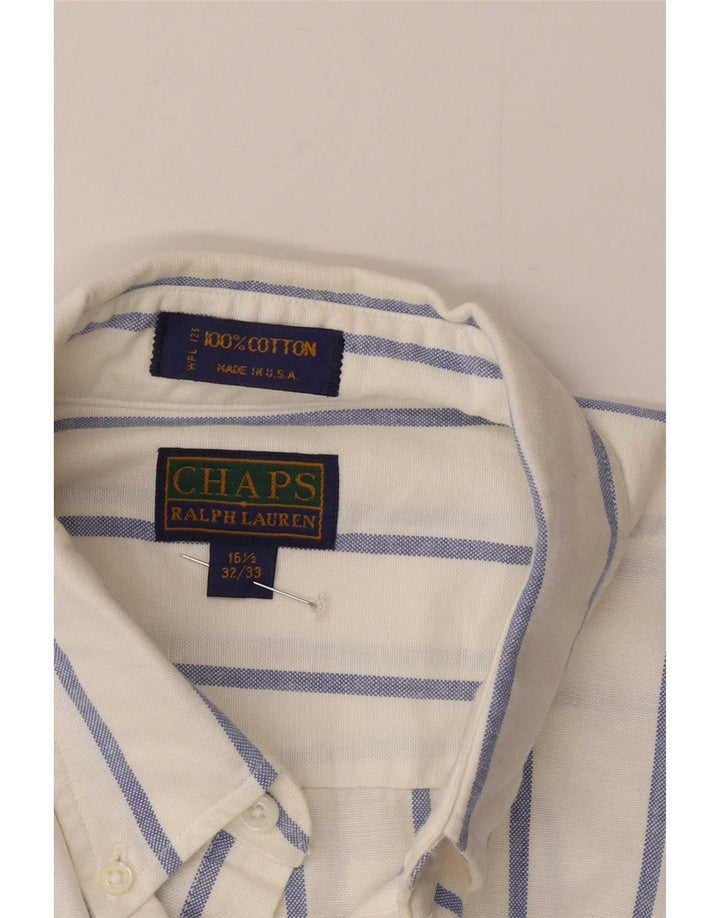 Chaps Chemise Homme Taille 16 1/2 Grand Coton à Rayures Blanches