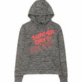 Superdry Pull à capuche graphique pour femme UK 12 Polyester moucheté gris moyen