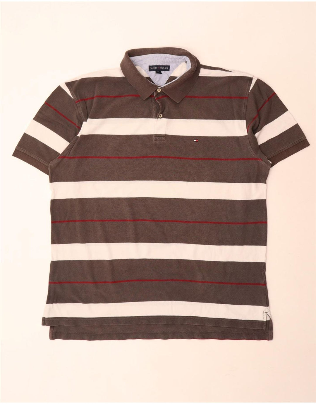 Tommy Hilfiger Polo Homme 2XL Gris Rayé