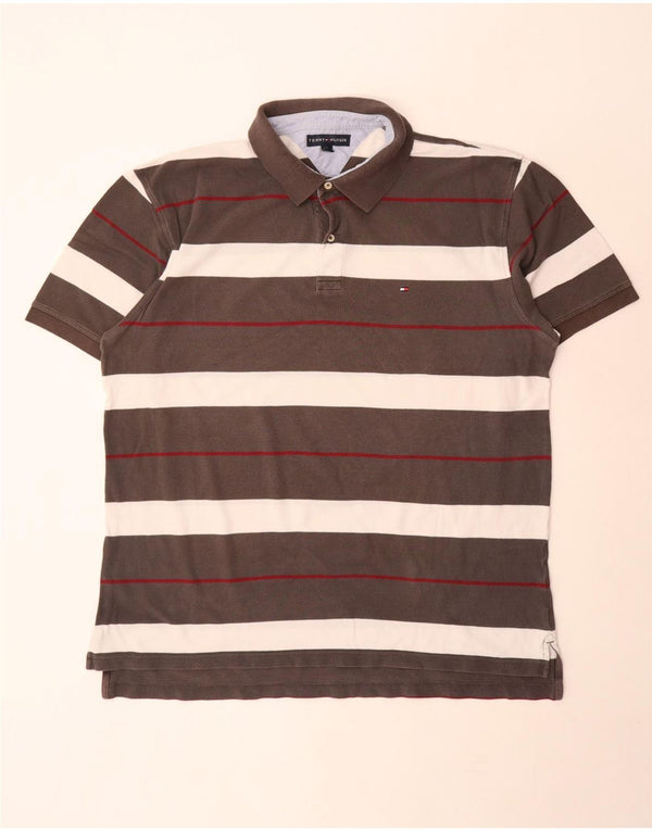 Tommy Hilfiger Polo Homme 2XL Gris Rayé