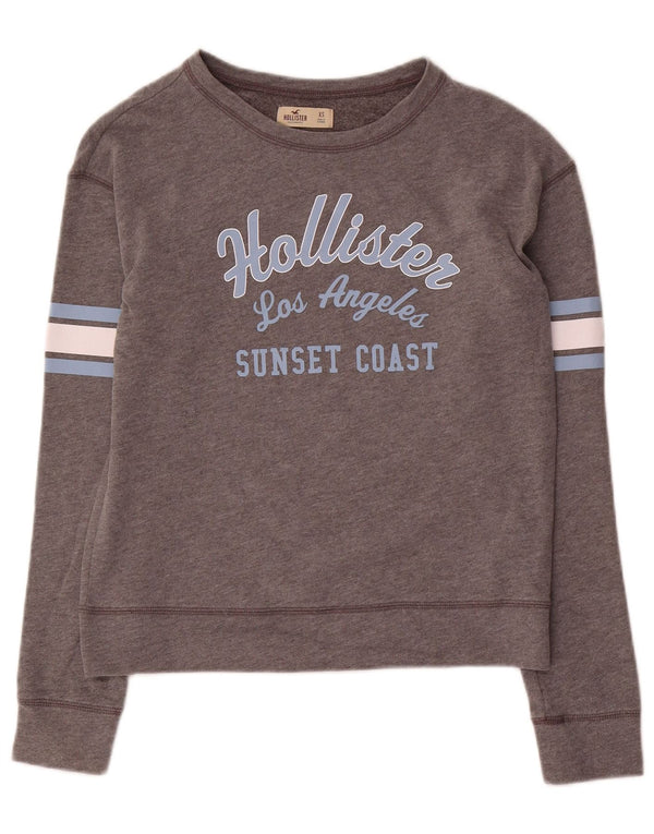 Hollister Sweat-shirt graphique pour femme UK 6 XS Gris Colourblock