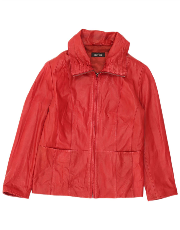 Julia S. Roma Veste en cuir pour femme UK 18 XL Cuir rouge