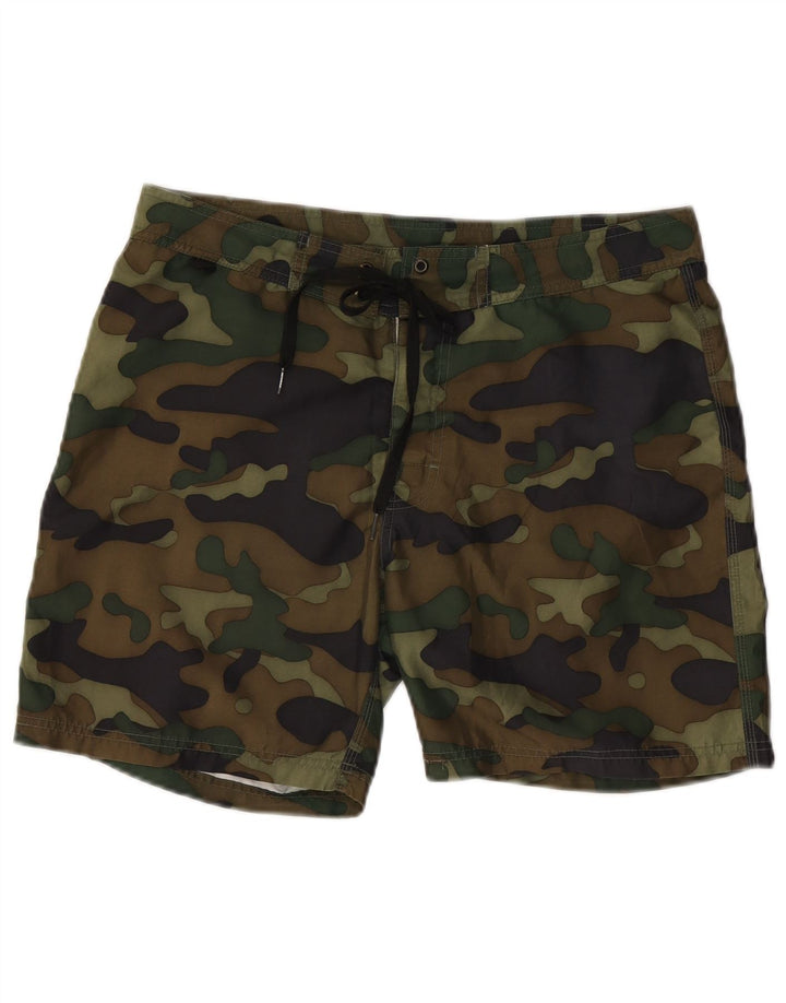 SUNDEK Short de Bain Homme Kaki Moyen Camouflage Polyester
