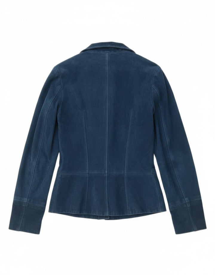 vintage Femmes 2 Bouton Blazer Veste UK 4 XS Bleu Marine