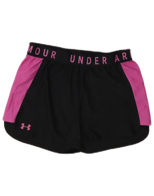 Under Armour Short de sport Heat Gear pour femme UK 12 Noir moyen Colourblock