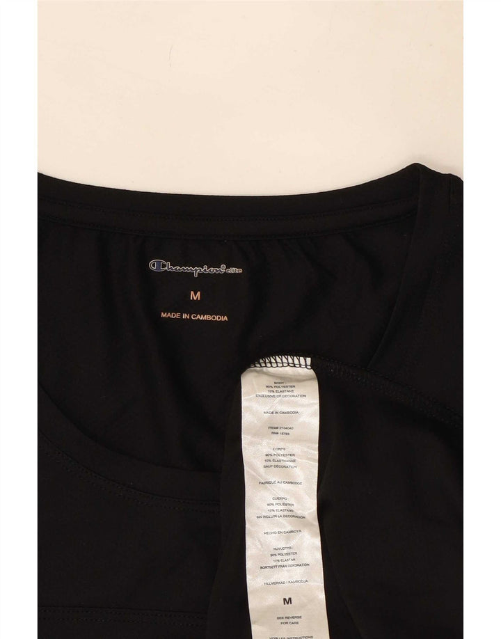Champion T-shirt graphique pour femme UK 12 Noir moyen Polyester
