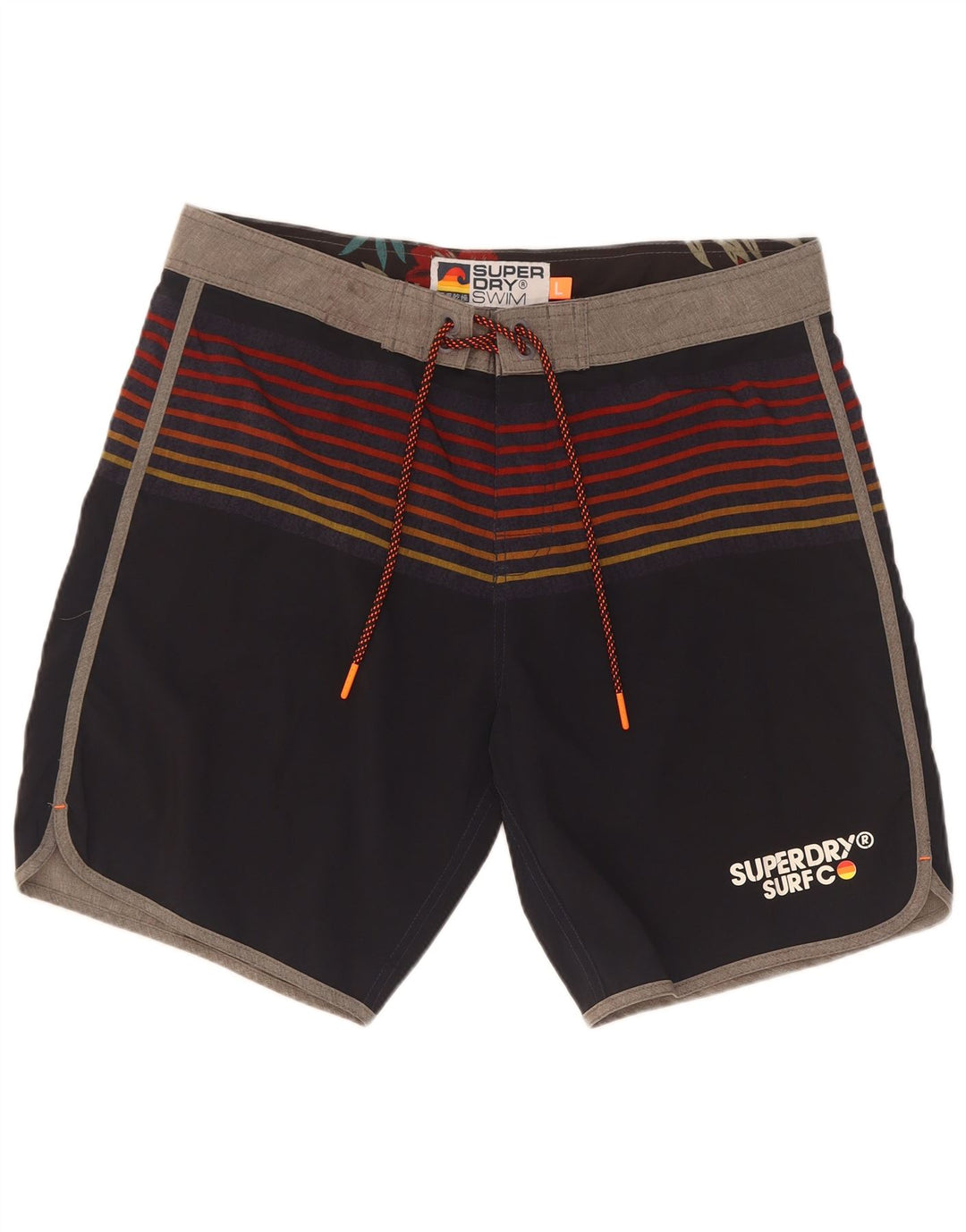 Superdry Short De Bain Homme Large Bleu Marine Rayé Polyester