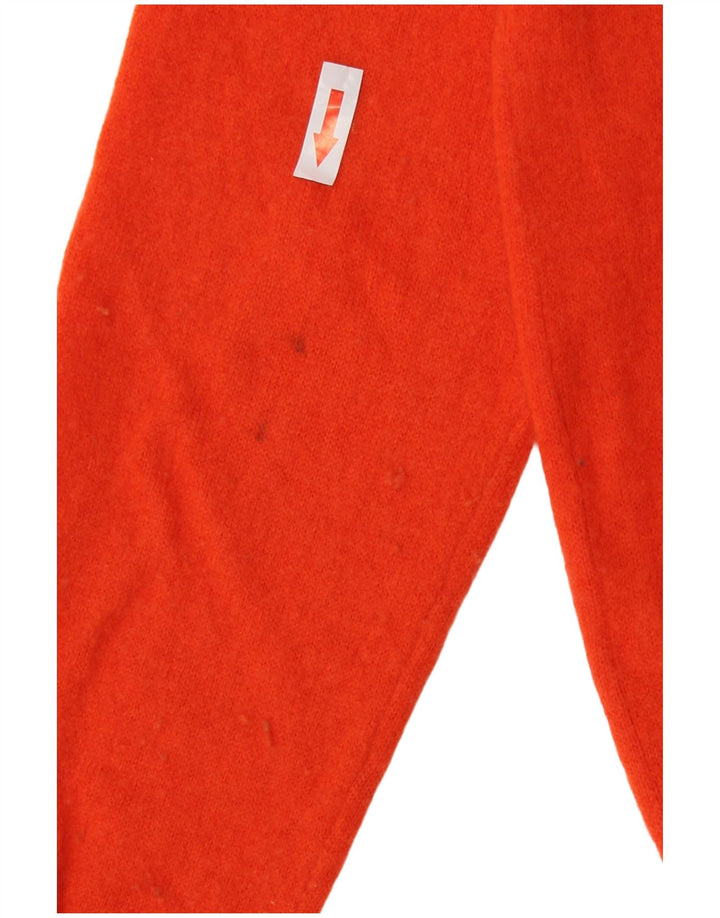 Zara Pull à col rond pour homme en laine orange Small