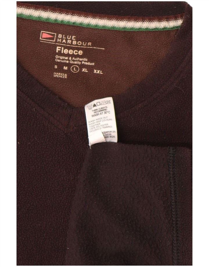 Marks & Spencer Pull polaire bleu Harbour pour homme, grand, marron, polyester