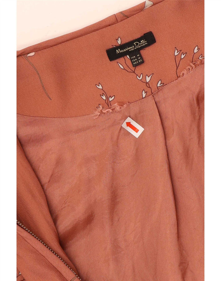Massimo Dutti Veste Bomber Femme UK 12 Viscose Florale Rose Moyen