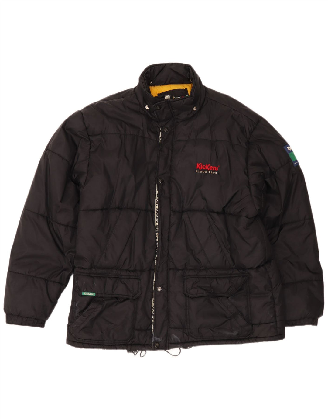 Kickers Veste rembourrée pour homme UK 38 Medium Noir Nylon