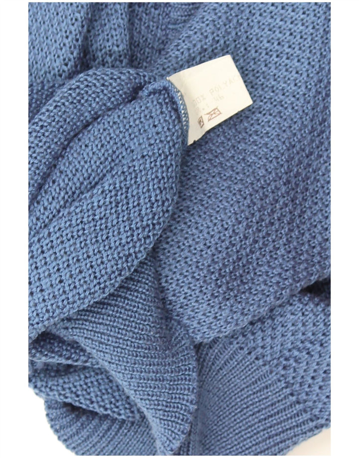 vintage Femme Cardigan Pull IT 46 Grand Bleu Polyester