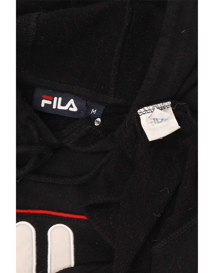 Fila Pull à capuche graphique pour homme en polyester rayé noir moyen