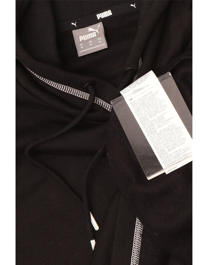 PUMA Pull à capuche graphique surdimensionné pour femme UK 14 Coton noir moyen