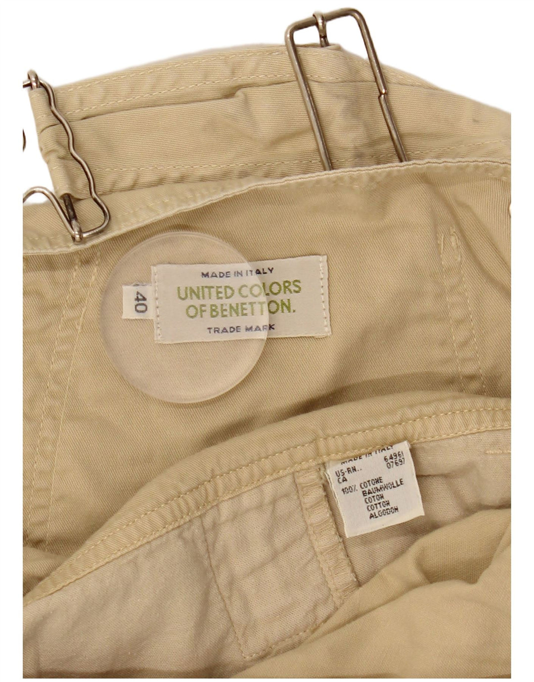 BENETTON Salopette Short Femme IT 40 Small W26 Coton Beige