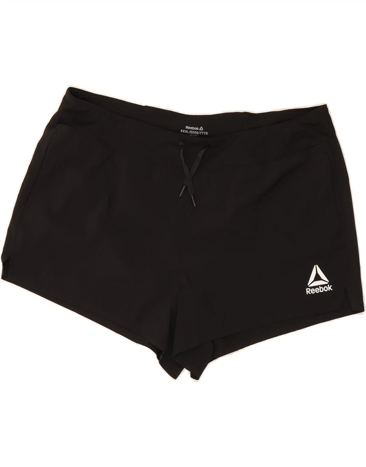 REEBOK Womens Sport Shorts UK 22 3XL  Black Polyester Vintage Reebok and Second-Hand Reebok from Messina Hembry 
