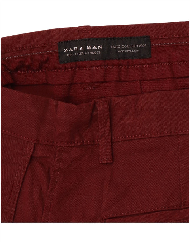 Zara Pantalon Chino Slim Homme EU 42 Medium W32 L30 Marron