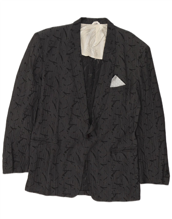 Dei Filzi Veste Blazer 1 Bouton à Motif Abstrait pour Homme IT 46 Petit Gris