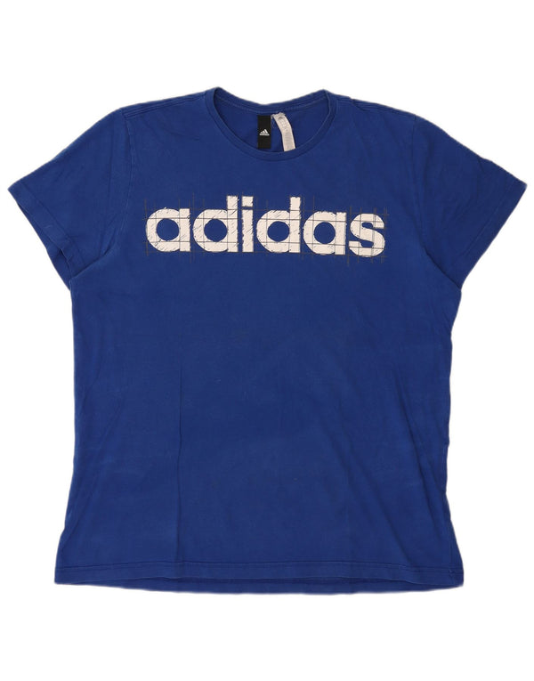 Adidas Mens Graphic T-Shirt Top XL Blue Cotton