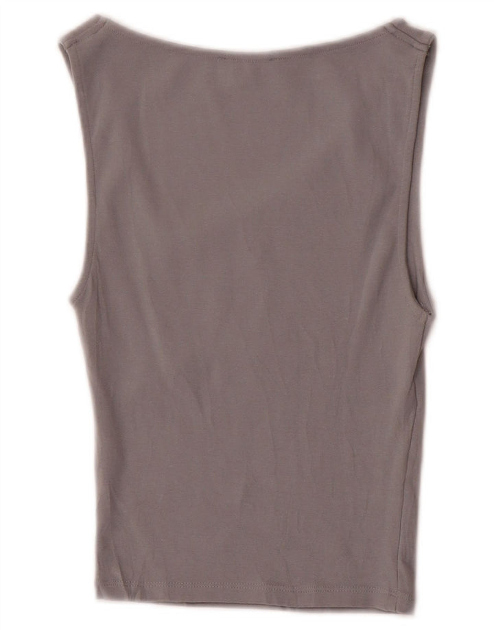 Zara Womens Crop Vest Top UK 8 Petit Gris