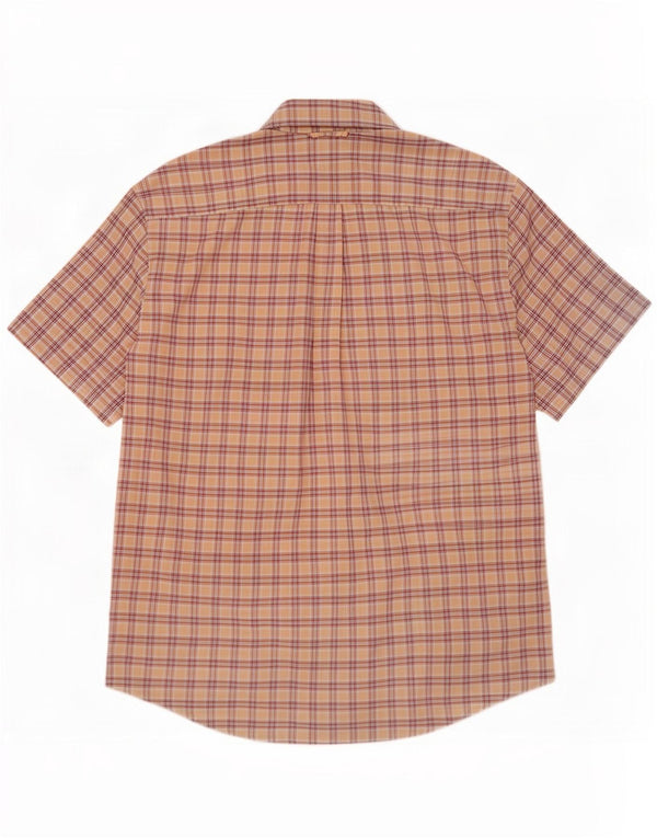 Tommy Hilfiger Chemise à manches courtes pour homme en coton à carreaux beiges