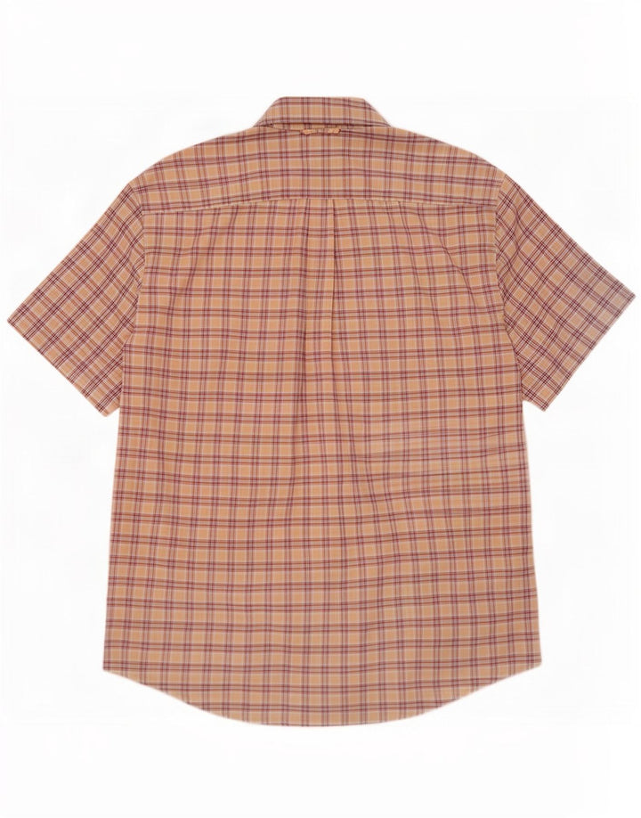Tommy Hilfiger Chemise à manches courtes pour homme en coton à carreaux beiges