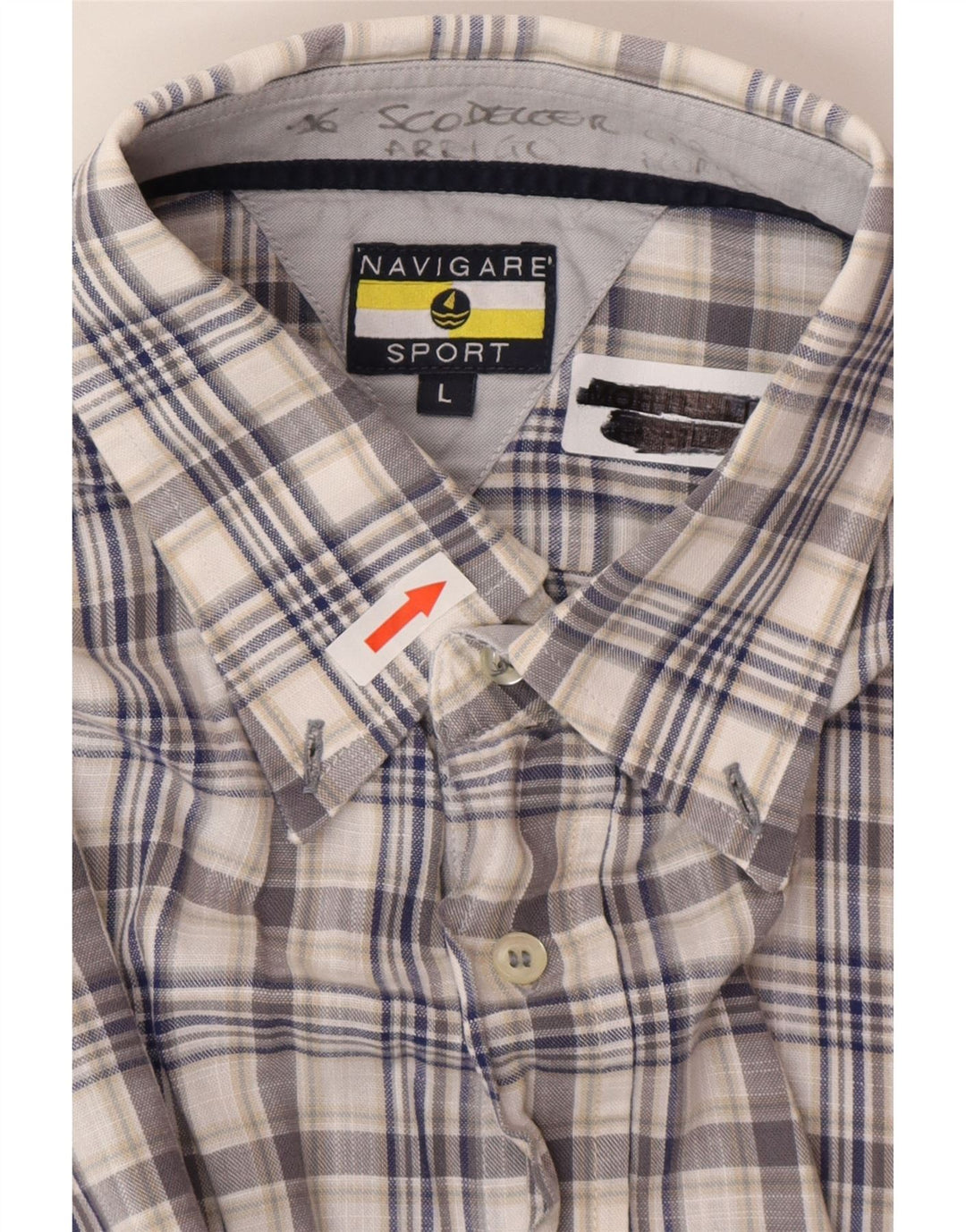 Navigare Chemise à manches courtes pour homme à carreaux bleus