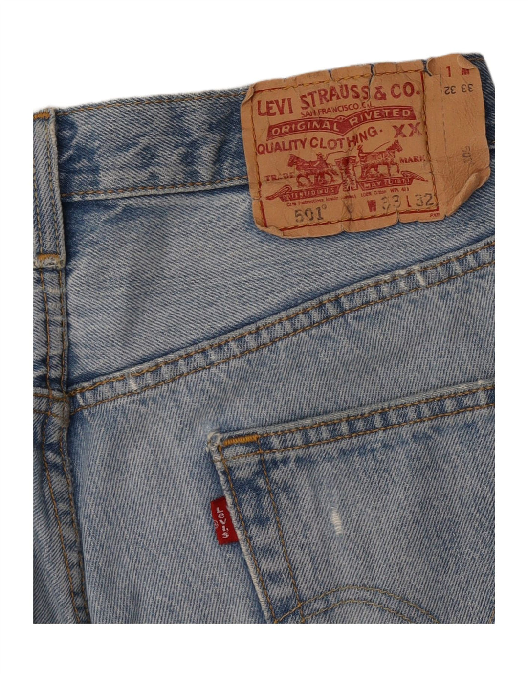 Levi's Jupe en Jean 501 Distressed Femme W33 Large Bleu