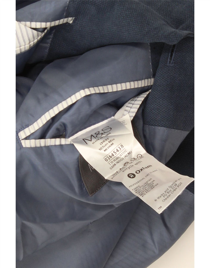 Marks & Spencer Veste blazer à 2 boutons pour homme UK 38 Bleu moyen Polyester