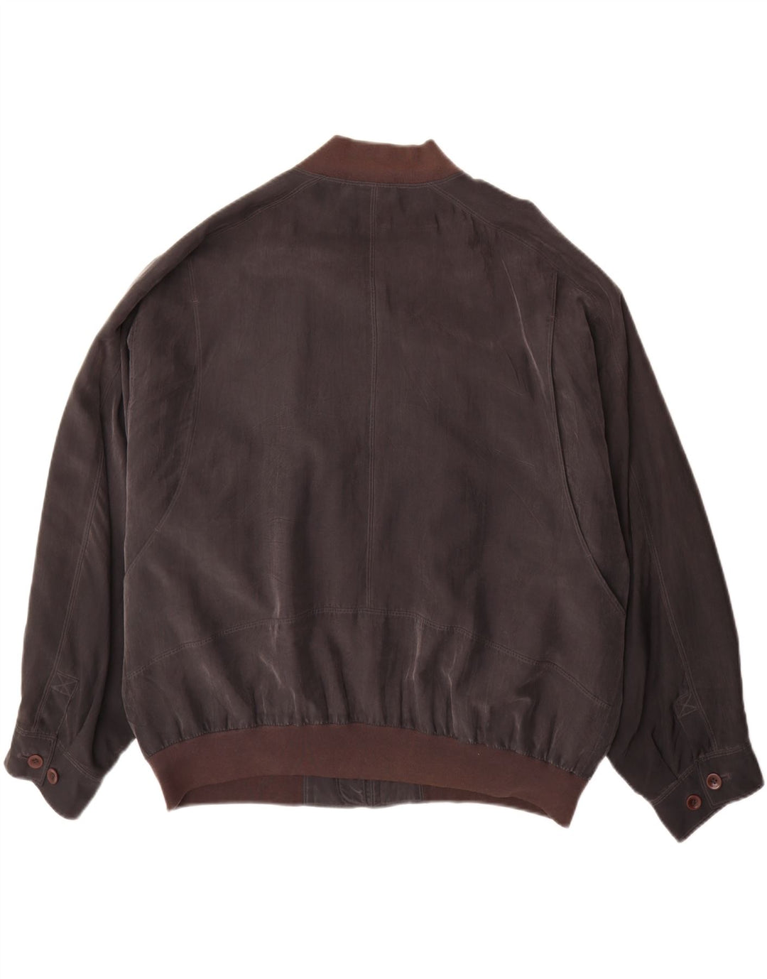 vintage Mens Bomber Jacket UK 42 XL Soie Brune