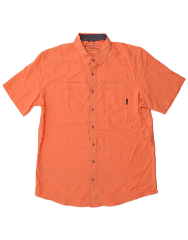 EDDIE BAUER Chemise classique à manches courtes pour homme, coupe classique, grand orange