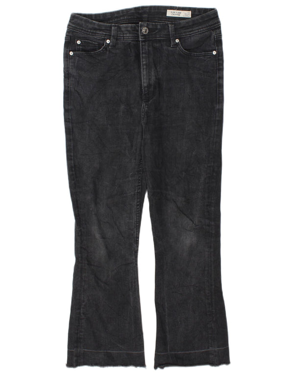 Marks & Spencer Jean court évasé slim pour femme UK 10 Small W27 L23 Noir